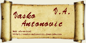 Vasko Antonović vizit kartica